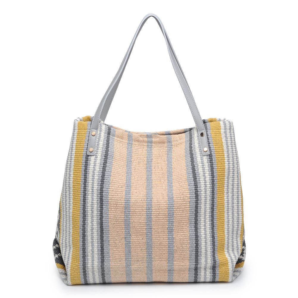 Product Image of Urban Expressions Nicole Tote 818209017985 View 5 | Yellow Stripe