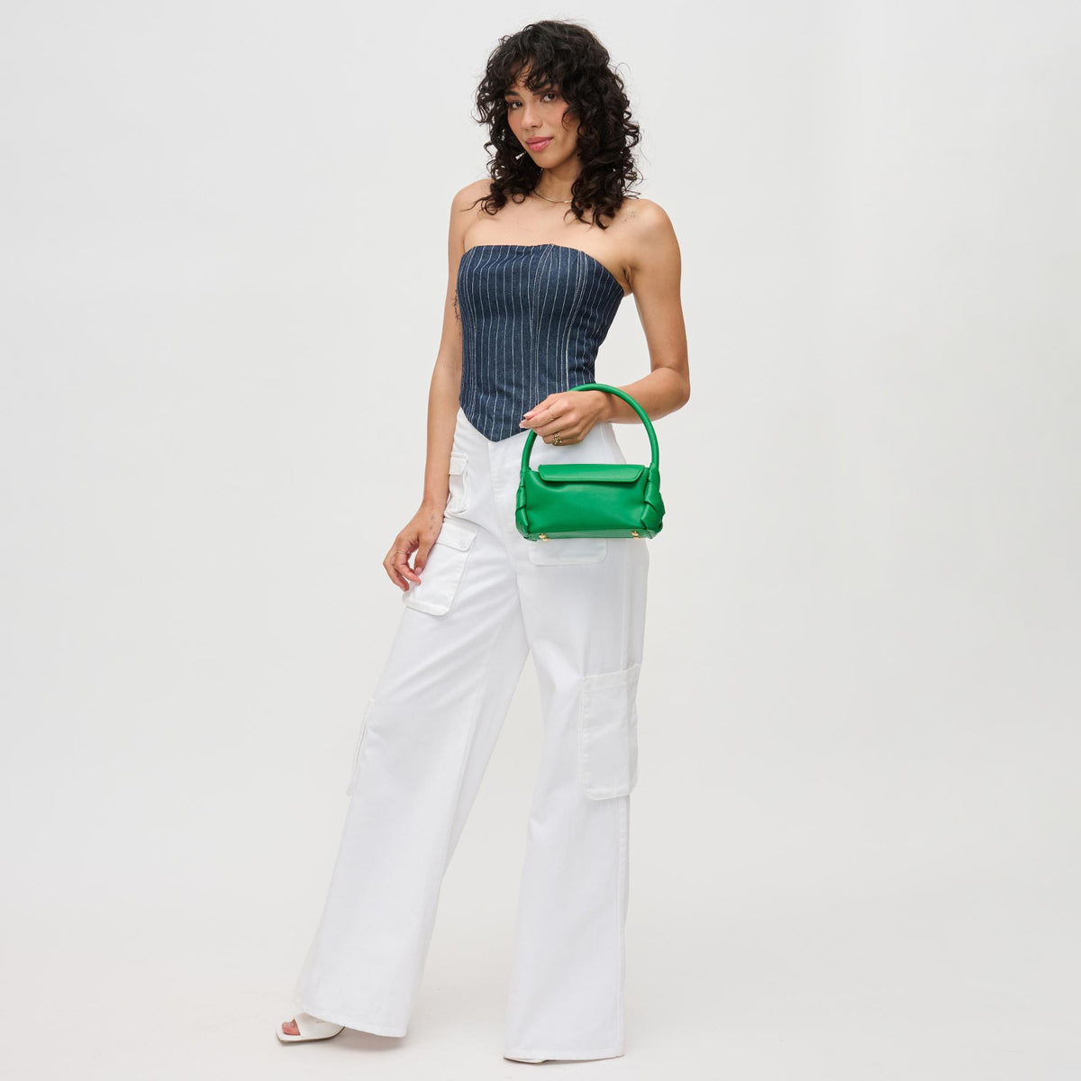 Woman wearing Green Urban Expressions Devin Crossbody 840611192059 View 2 | Green