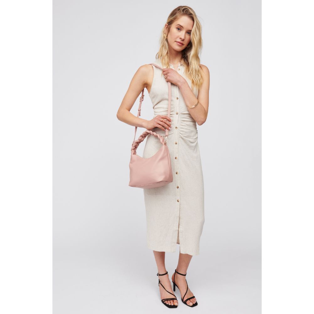Woman wearing Rose Urban Expressions Laura Shoulder Bag 818209016704 View 3 | Rose