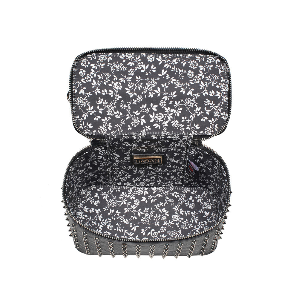 Woman wearing Gunmetal Urban Expressions Lynx Crossbody NA-840611154026 View 9 | Gunmetal