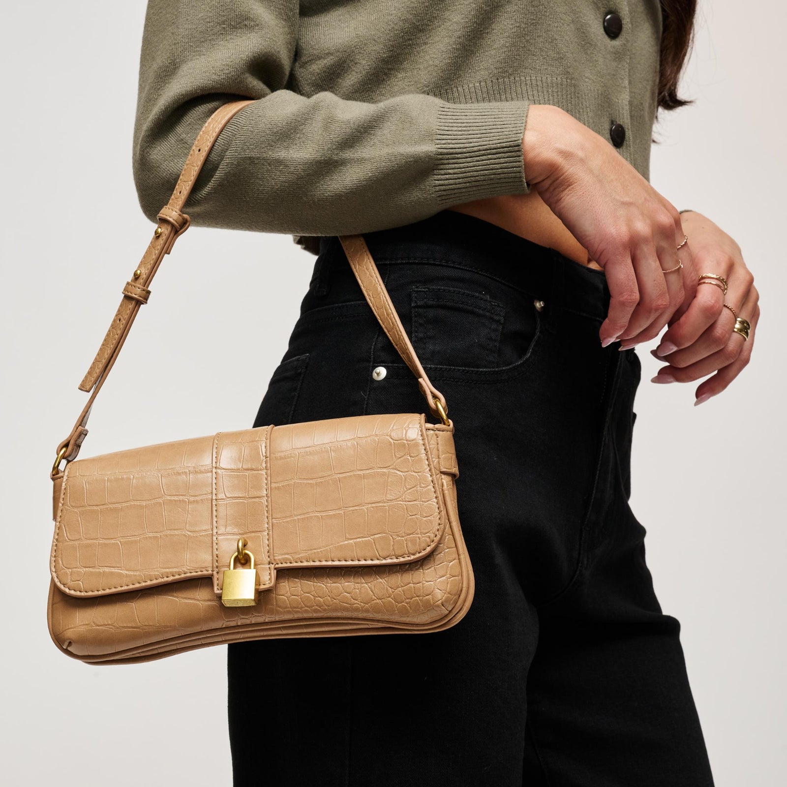 Woman wearing Black Urban Expressions Marsilee Shoulder Bag 840504212246 View 1 | Black