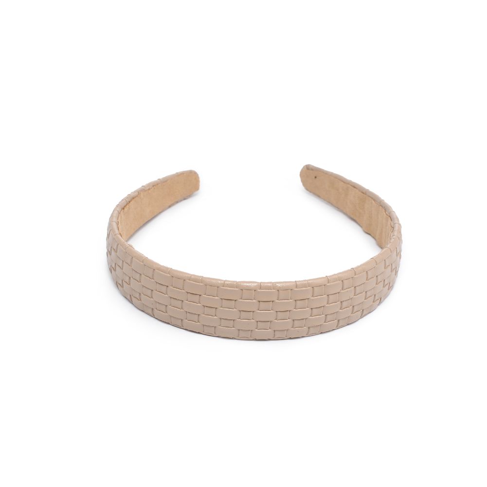 Product Image of Urban Expressions Embossed Woven Vegan Leather Headband Headband 818209014243 View 6 | Natural