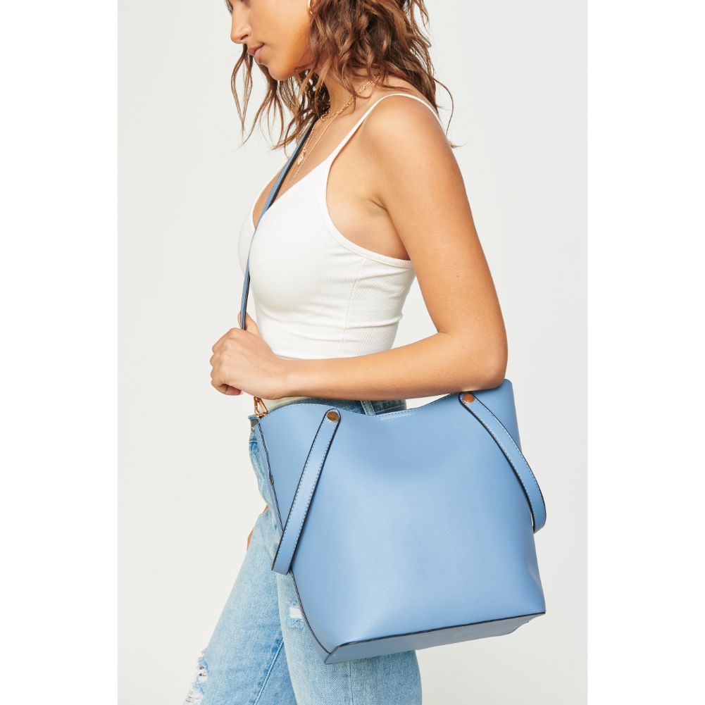 Woman wearing Denim Urban Expressions Carolina Tote NA-840611161703 View 1 | Denim