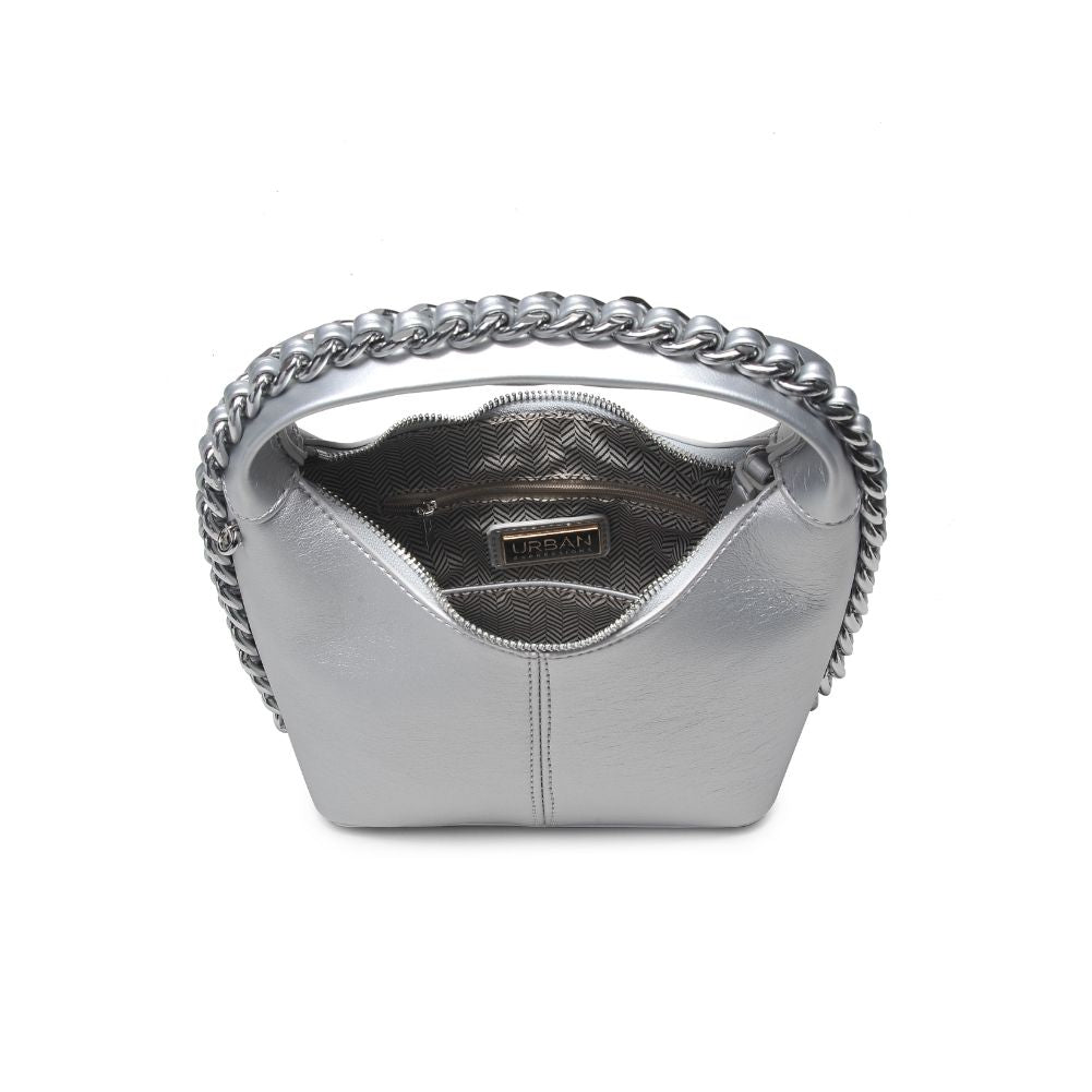 Woman wearing Silver Urban Expressions Lita Crossbody 840611114013 View 9 | Silver
