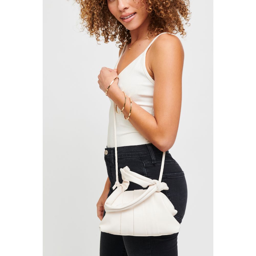 Woman wearing White Urban Expressions Mona Crossbody 840611178480 View 1 | White
