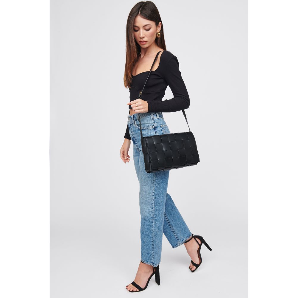 Woman wearing Black Urban Expressions Olga - Woven Crossbody 818209019231 View 3 | Black