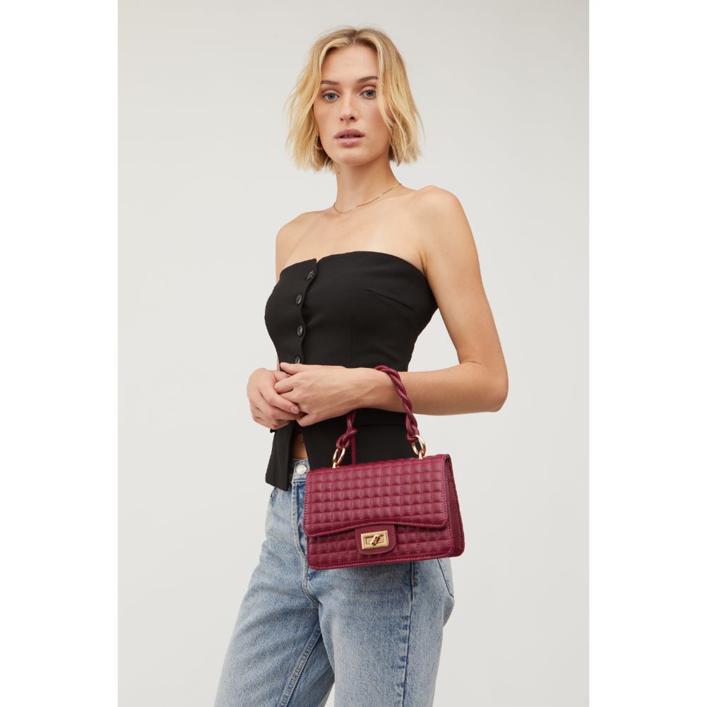 Woman wearing Wine Urban Expressions Zoe Crossbody 840611115409 View 3 | Wine