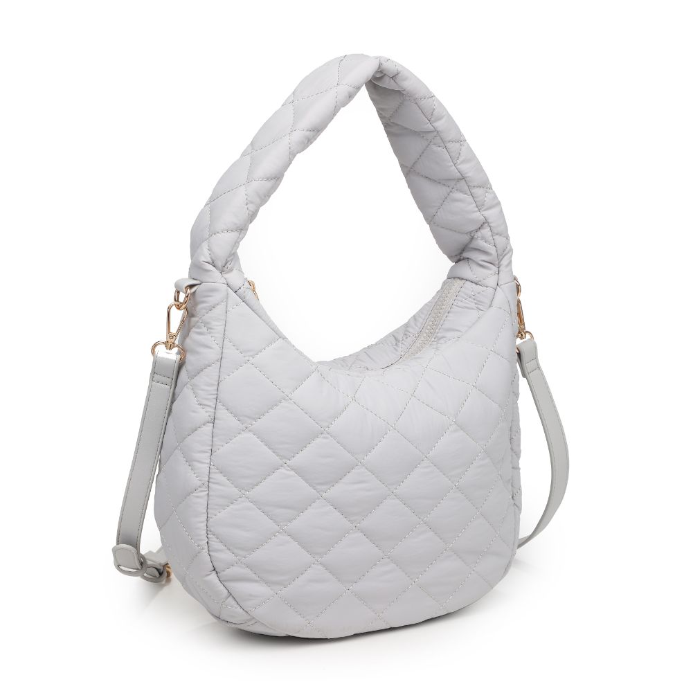 Product Image of Urban Expressions Sonoma - Quilted Nylon Hobo 840611118486 View 6 | Dove Grey