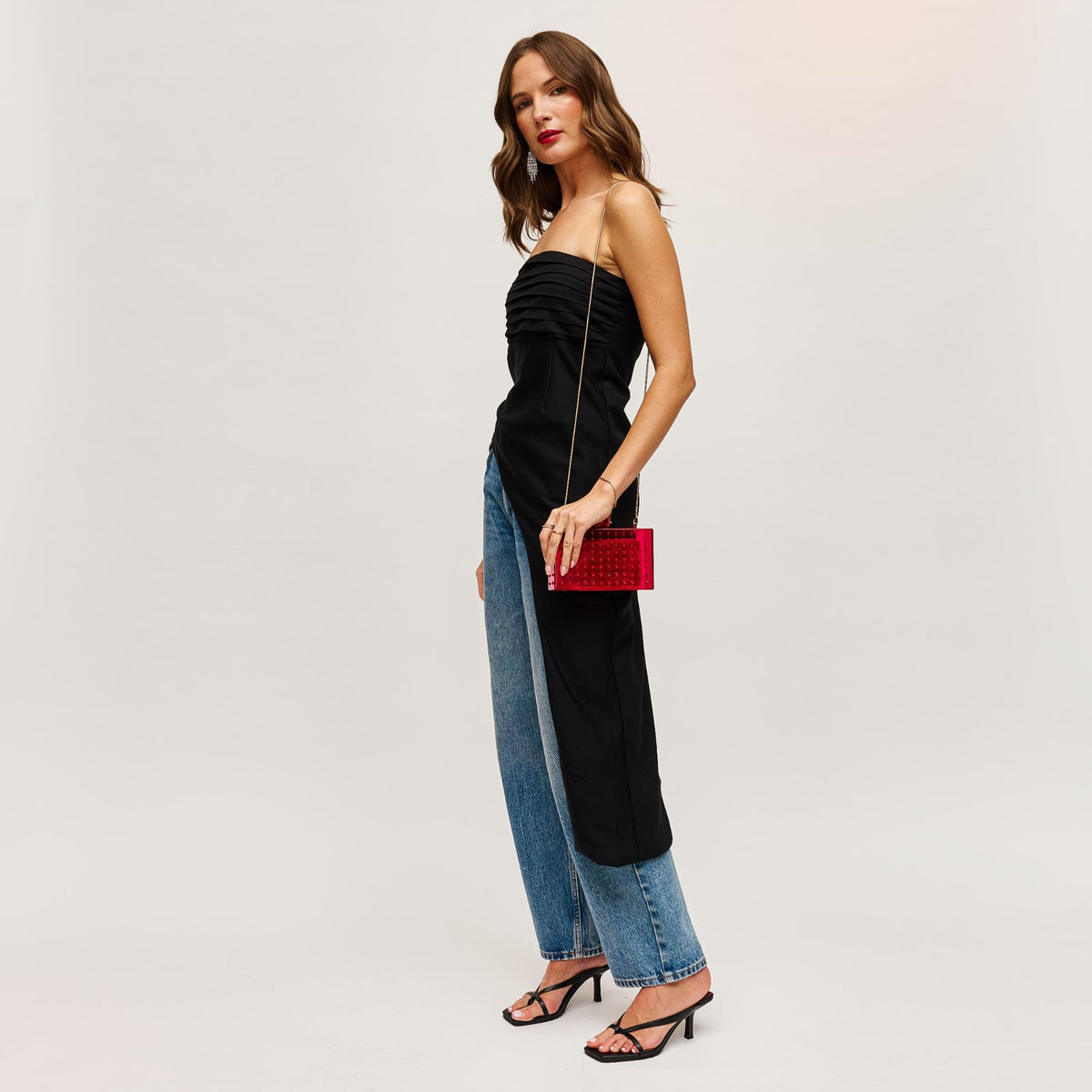 Woman wearing Magenta Urban Expressions Melisha Evening Bag 840611112255 View 4 | Magenta