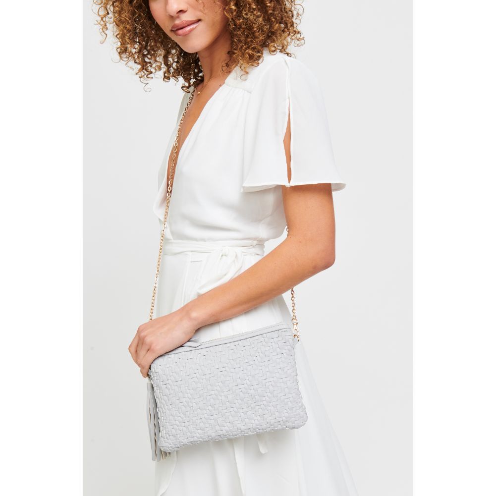 Woman wearing Grey Urban Expressions Jess Clutch 840611172518 View 1 | Grey