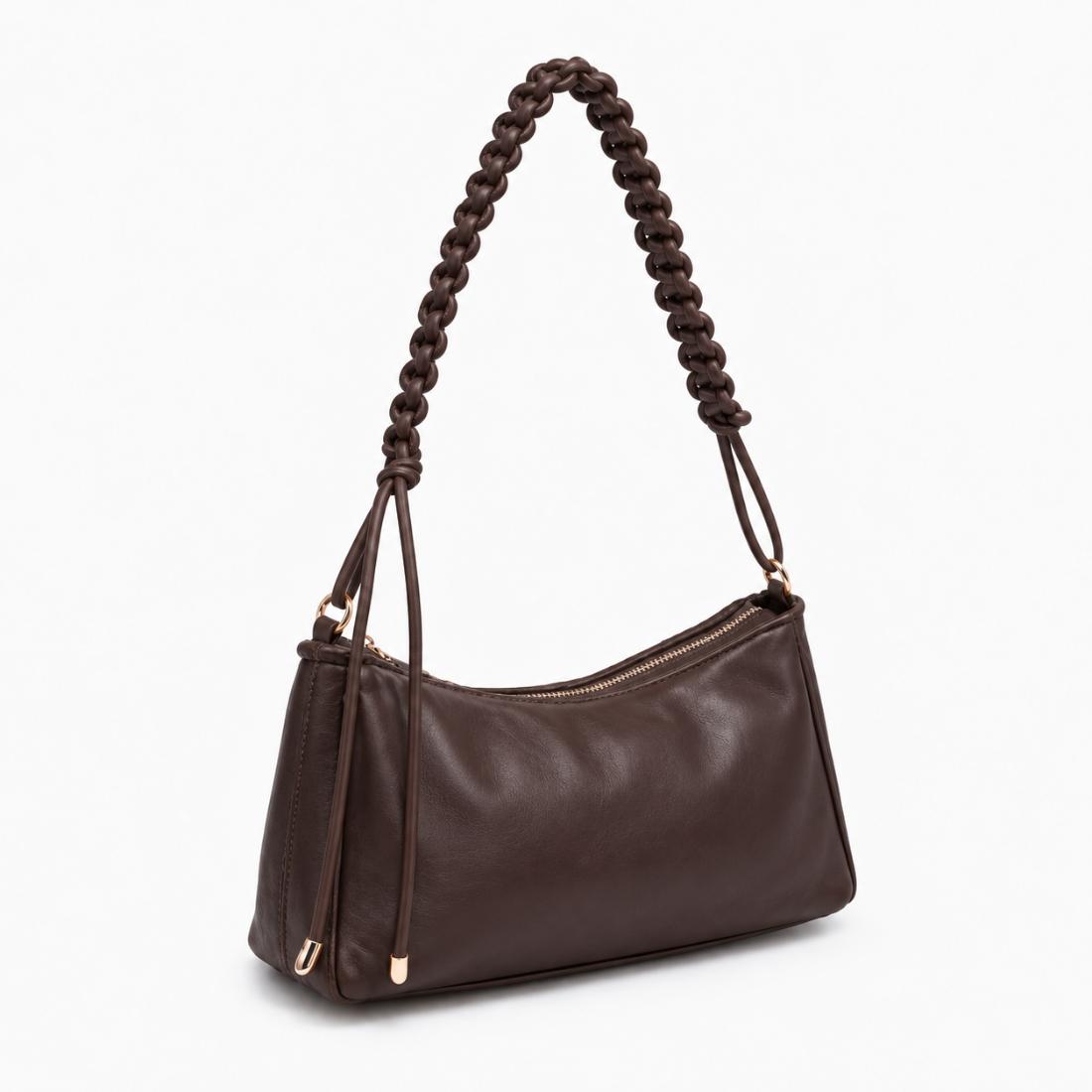 Urban Expressions Braided Luxe Shoulder Bag 840504216374 View 1 | Chocolate