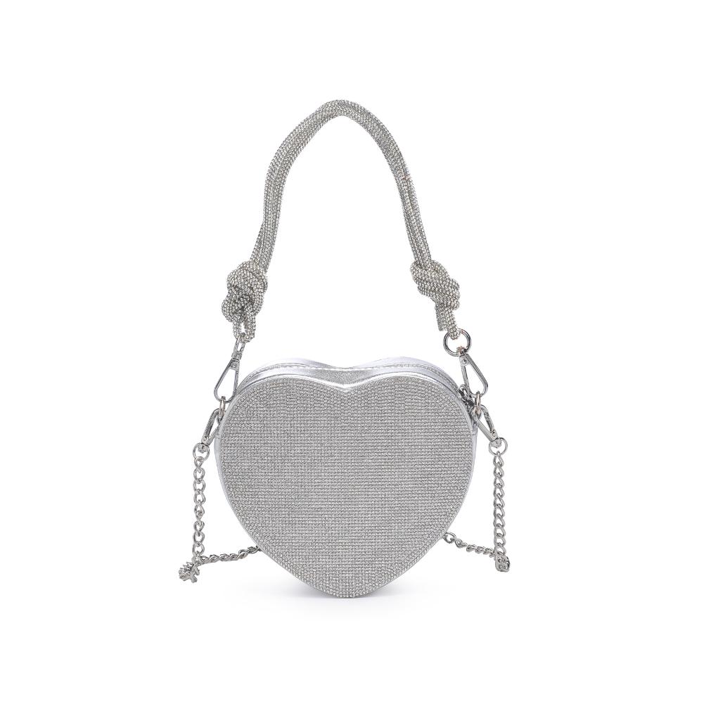 Woman wearing Silver Urban Expressions Corinne Evening Bag 840611191373 View 7 | Silver