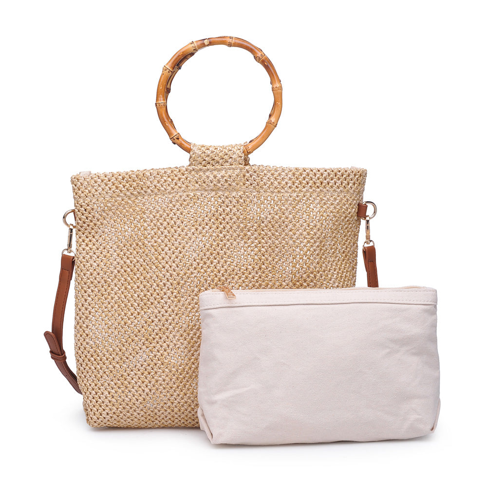 Woman wearing Tan Urban Expressions Hanalei Tote NA-840611159359 View 2 | Tan