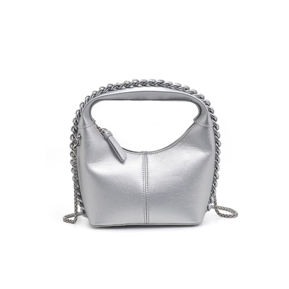 Woman wearing Silver Urban Expressions Lita Crossbody 840611114013 View 5 | Silver