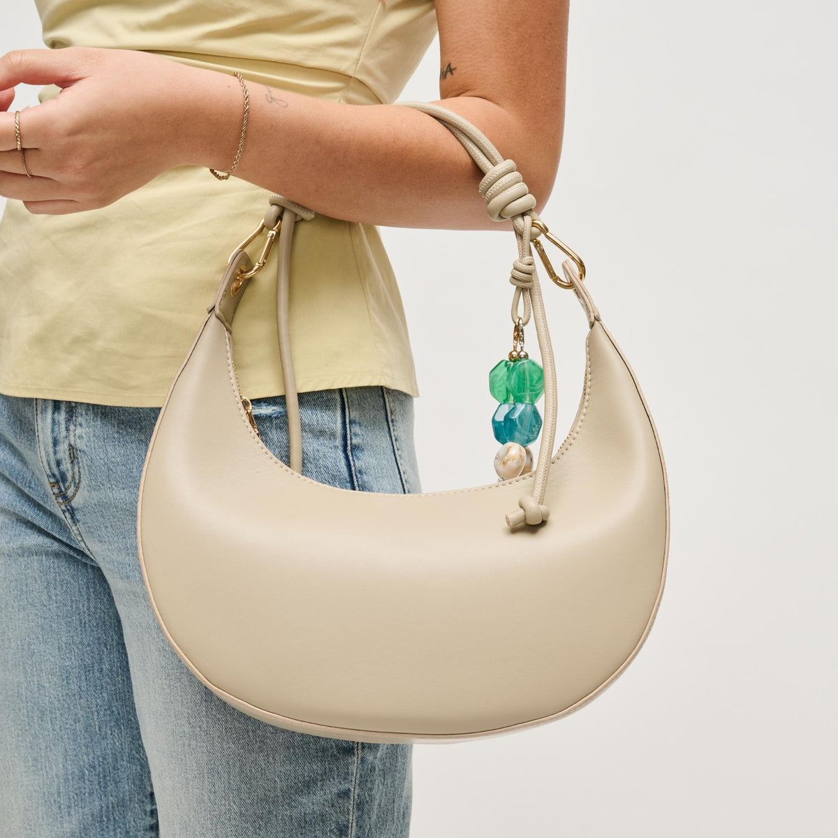 Woman wearing Sage Urban Expressions Emilia Hobo 840504206467 View 1 | Sage