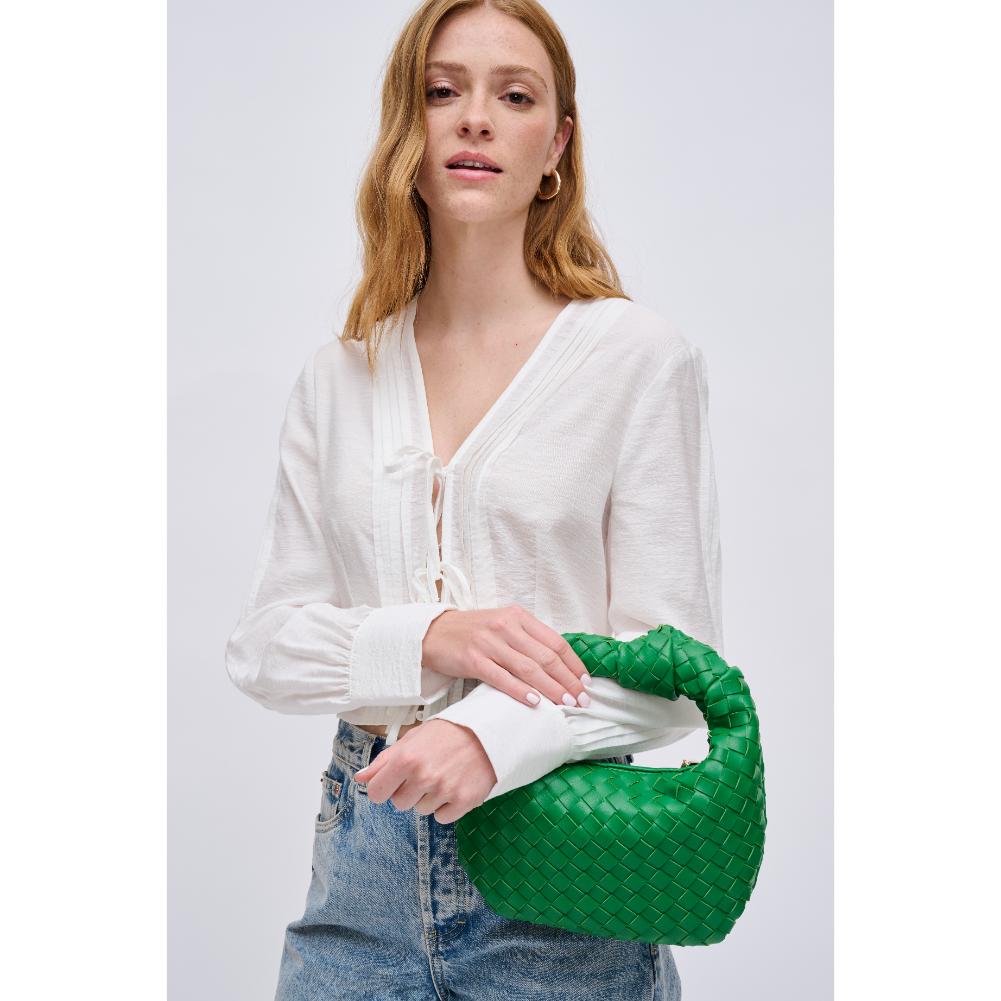 Woman wearing Green Urban Expressions Tracy - Woven Clutch 840611121912 View 2 | Green