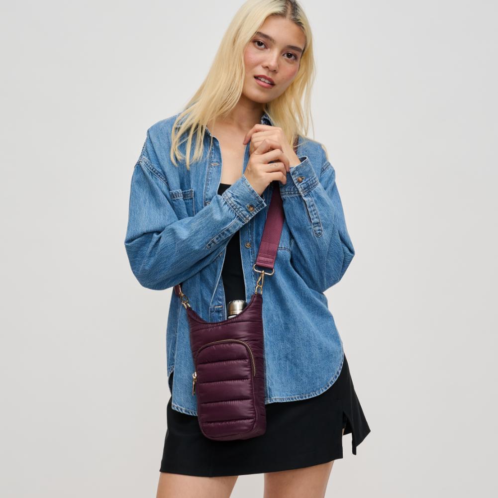 Woman wearing Wine Urban Expressions Jace Crossbody 840611193575 View 1 | Wine
