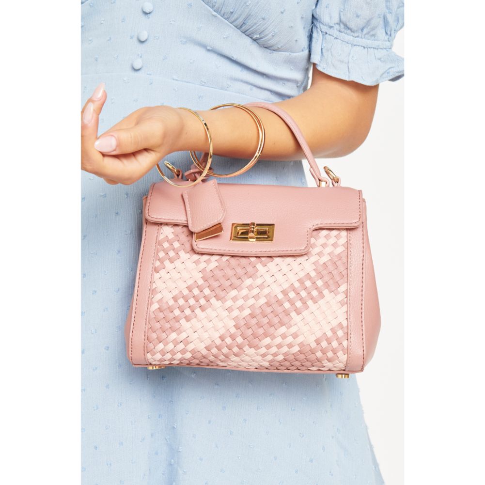 Woman wearing French Rose Urban Expressions Marcia Crossbody 840611170392 View 3 | French Rose