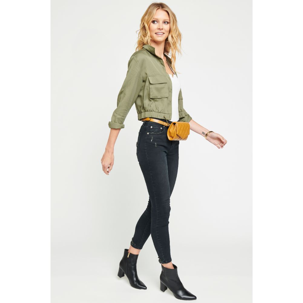 Woman wearing Mustard Urban Expressions Rhythm Belt Bag NA-840611154385 View 4 | Mustard