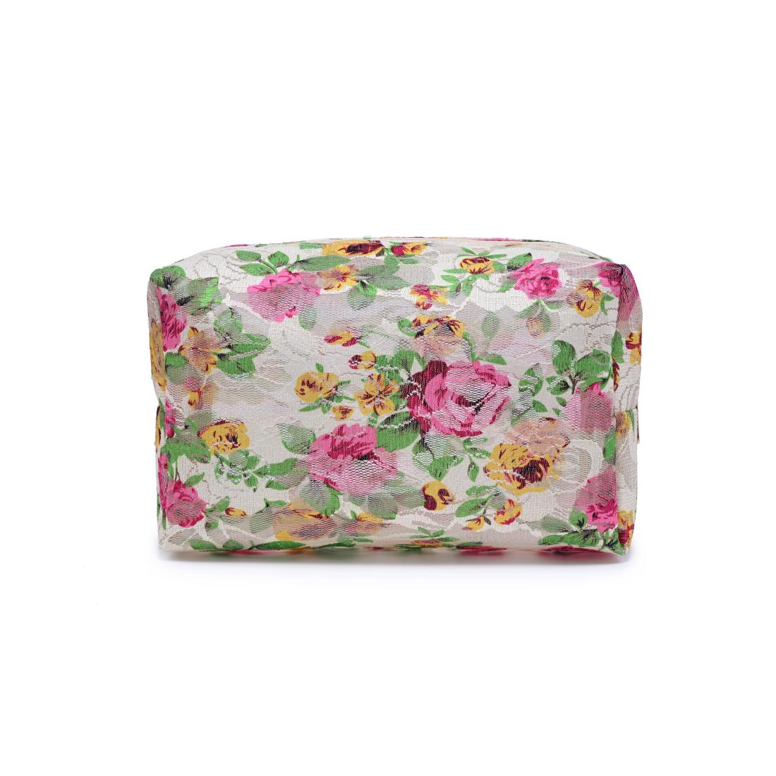 Urban Essentials Petal Play Cosmetic & Travel Organizer Pouch 840504207471 View 7 | Floral Cream