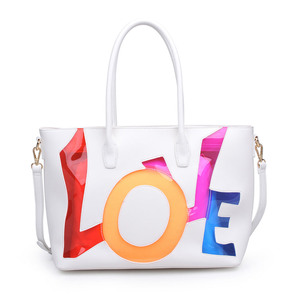 Product Image of Urban Expressions Love Tote 840611160683 View 1 | White