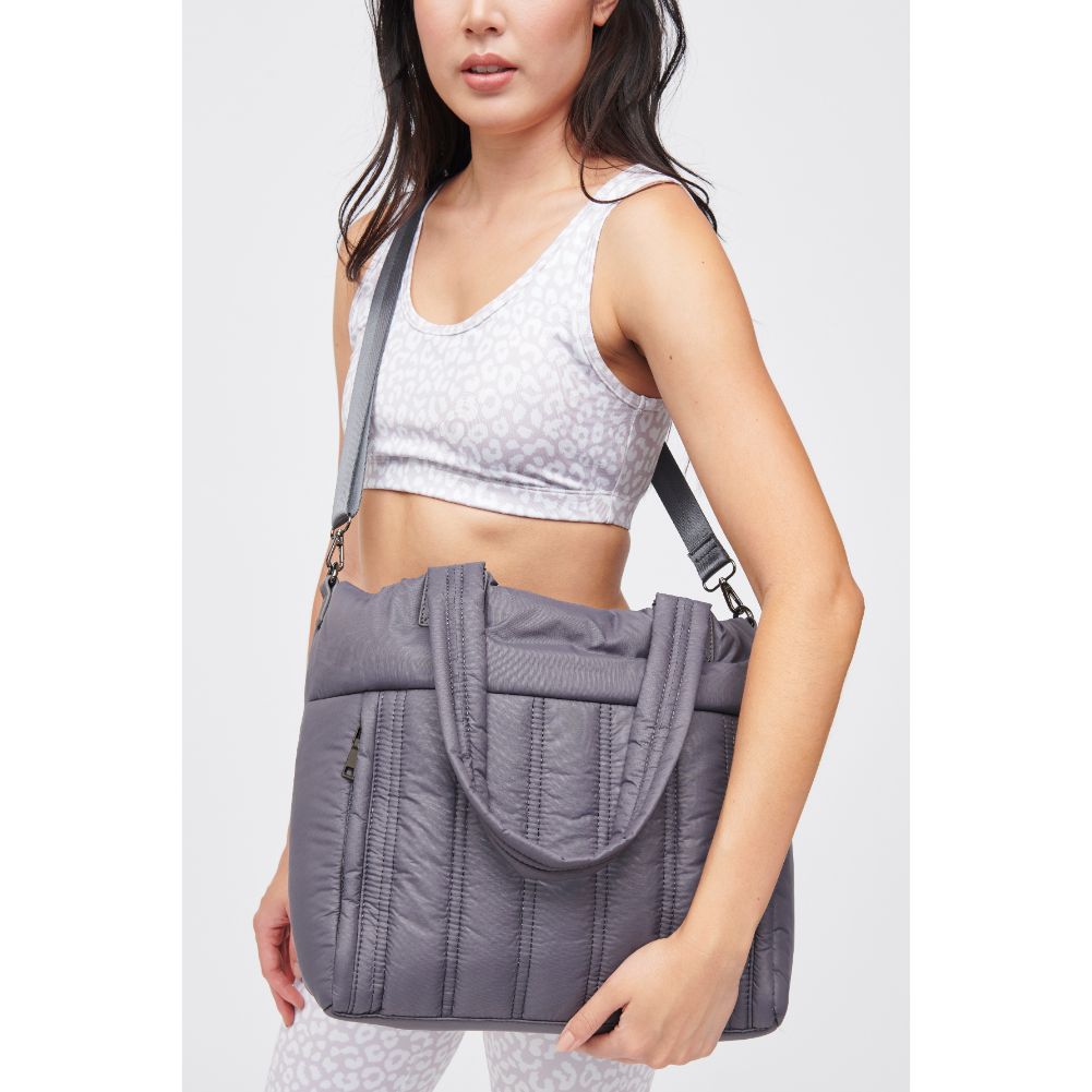 Woman wearing Carbon Urban Expressions Ellis Tote 840611182685 View 3 | Carbon