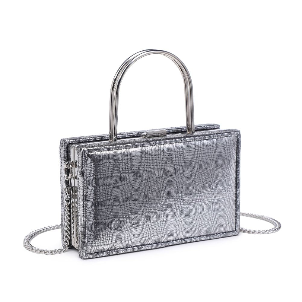 Woman wearing Pewter Urban Expressions Charlie Evening Bag 840611115201 View 6 | Pewter