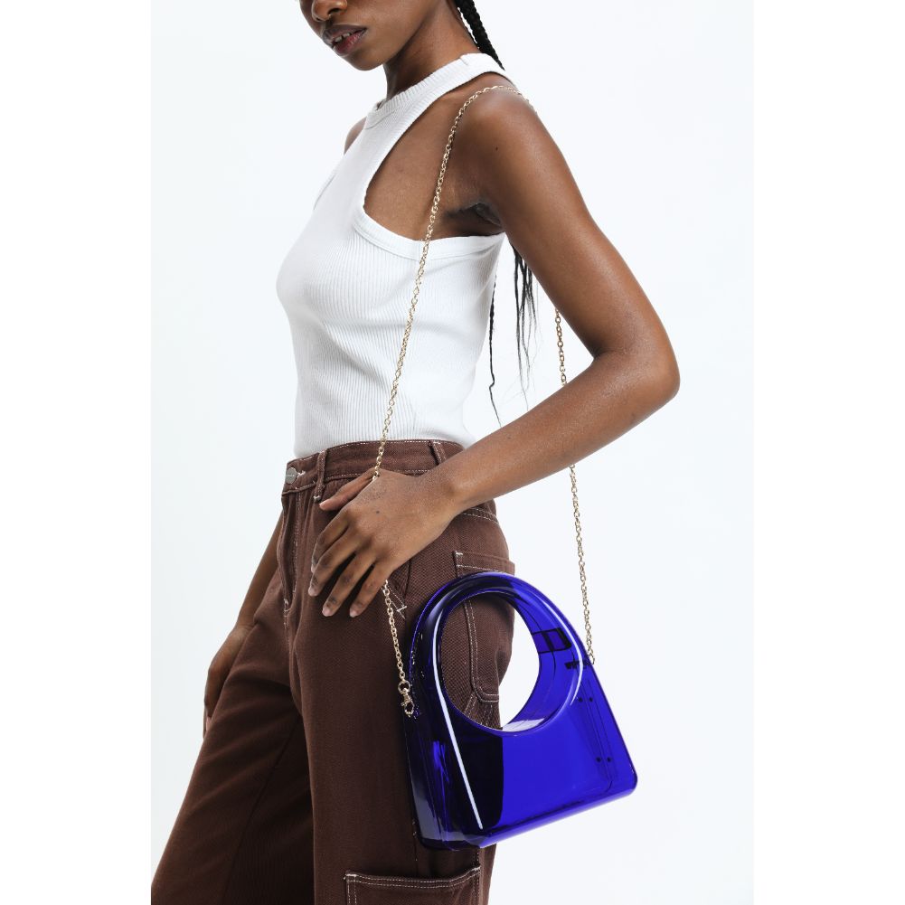Woman wearing Royal Blue Urban Expressions Zoila Evening Bag 840611116925 View 3 | Royal Blue
