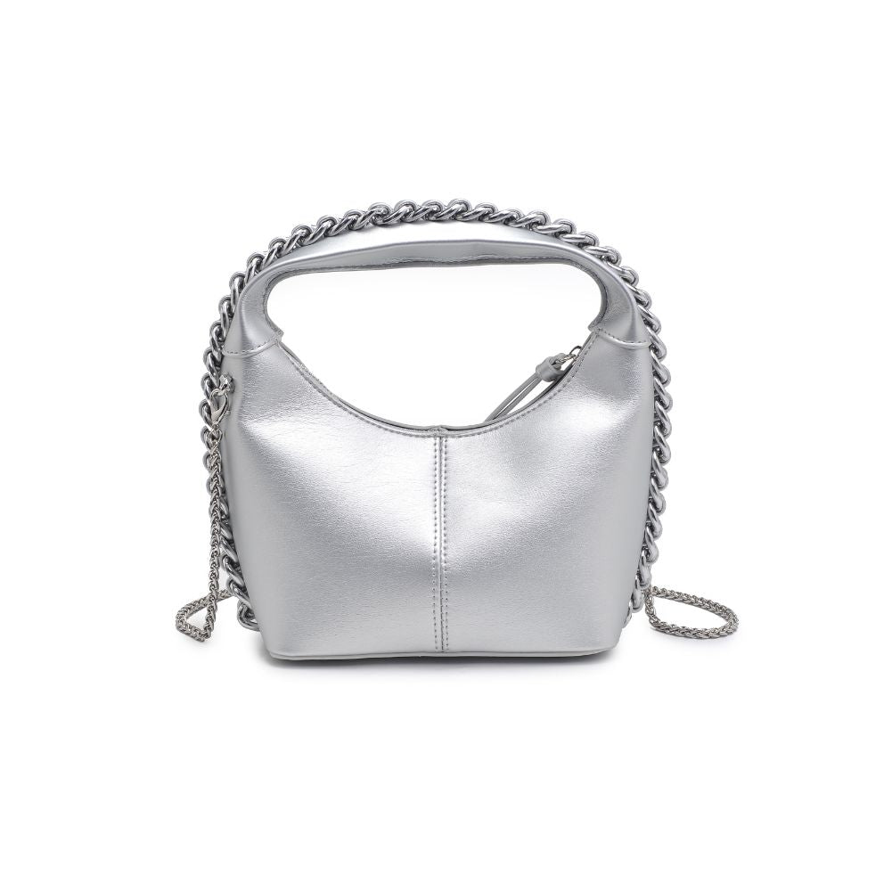 Woman wearing Silver Urban Expressions Lita Crossbody 840611114013 View 7 | Silver