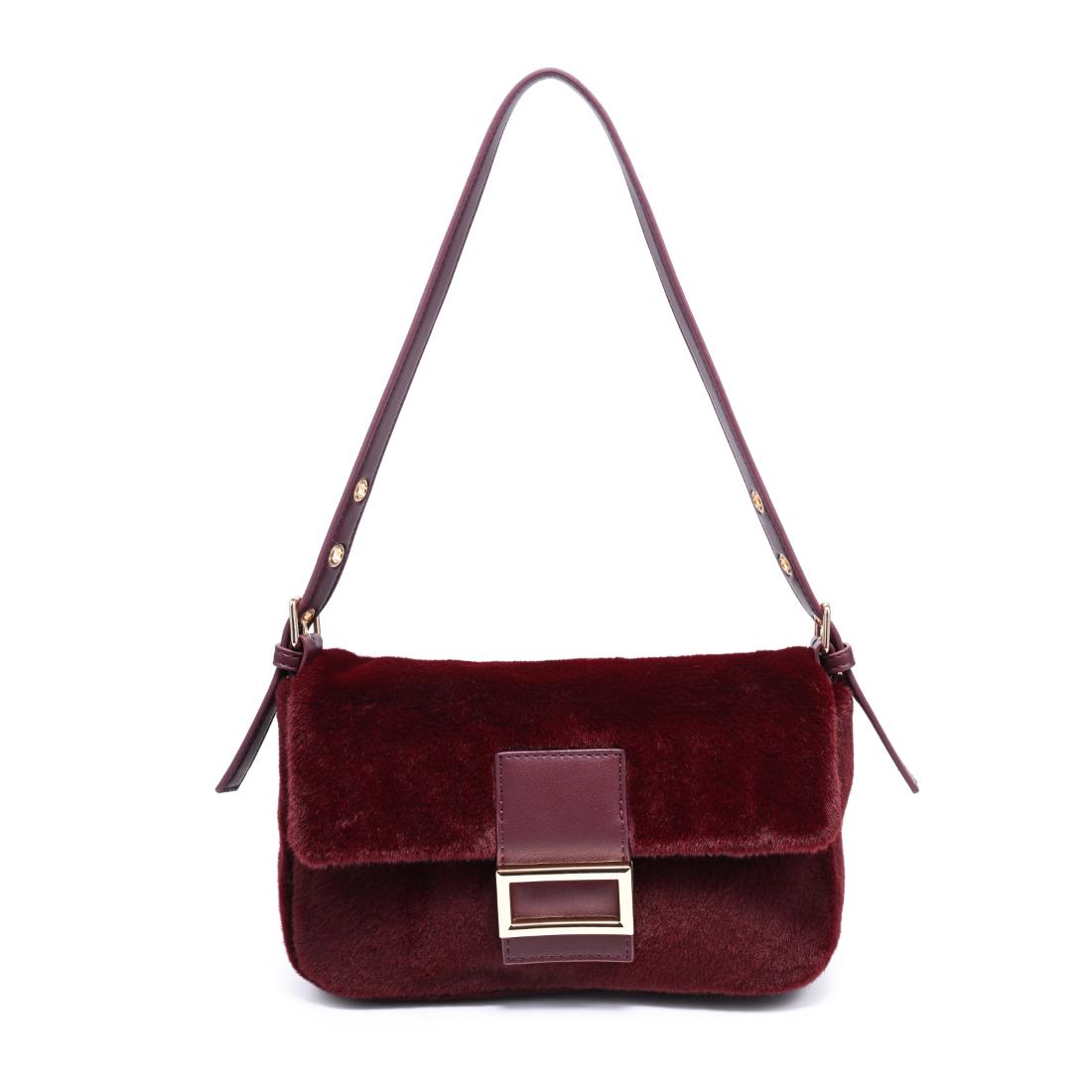 Urban Expressions Beverly - Faux Fur Crossbody 840504212482 View 5 | Burgundy