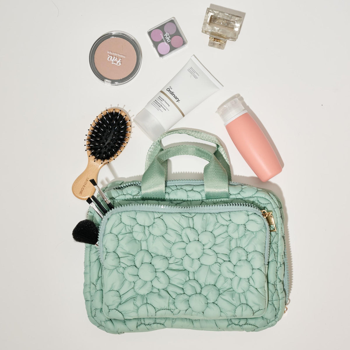 Woman wearing Sage Urban Expressions Petal Plush - Nylon Travel Organizer 840611195180 View 1 | Sage