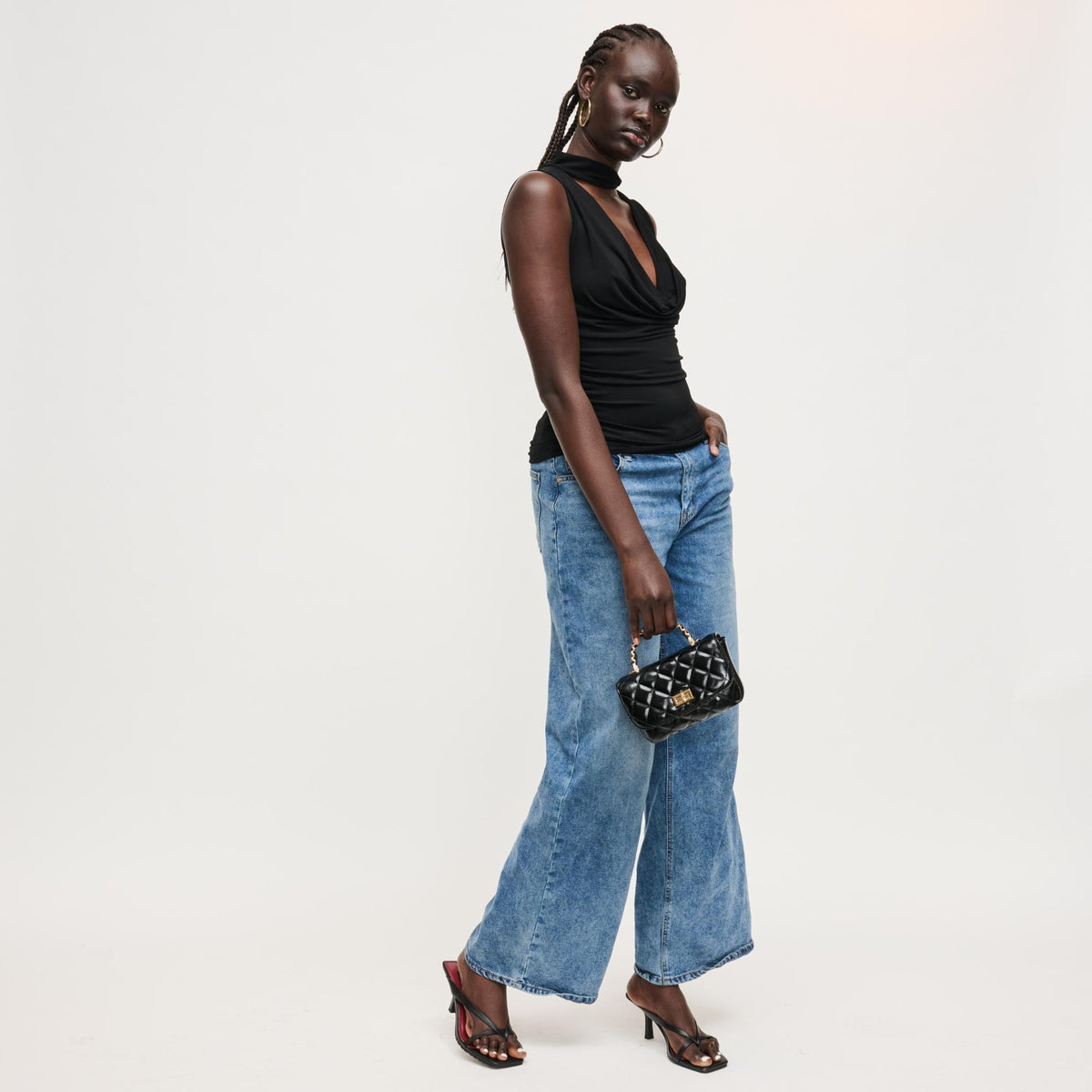 Woman wearing Black Urban Expressions Leo Crossbody 840504205040 View 4 | Black