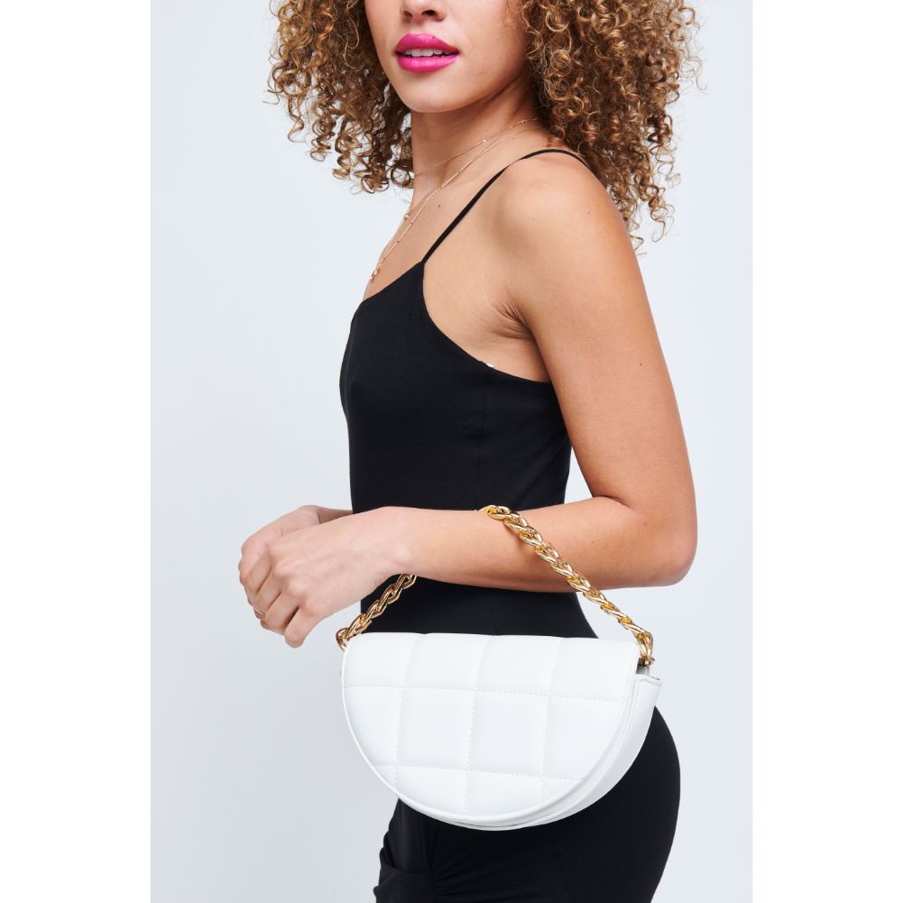 Woman wearing White Urban Expressions Natalie Crossbody 840611178619 View 3 | White