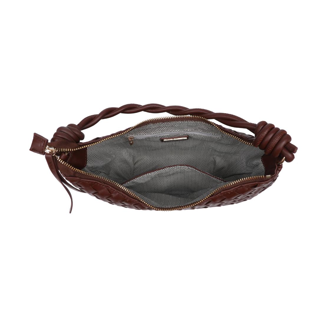 Woman wearing Chocolate Urban Expressions Violet Hobo 840504206597 View 9 | Chocolate