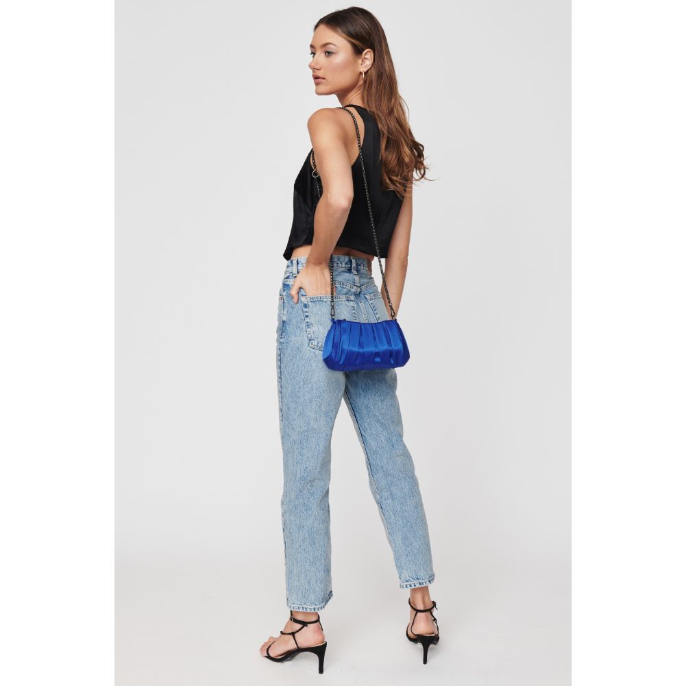 Woman wearing Cobalt Urban Expressions Sonya Evening Bag 840611108616 View 4 | Cobalt