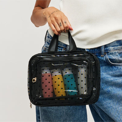 Woman wearing Black Urban Essentials Kiss & Carry Travel Organizer 840611197887 View 1 | Black