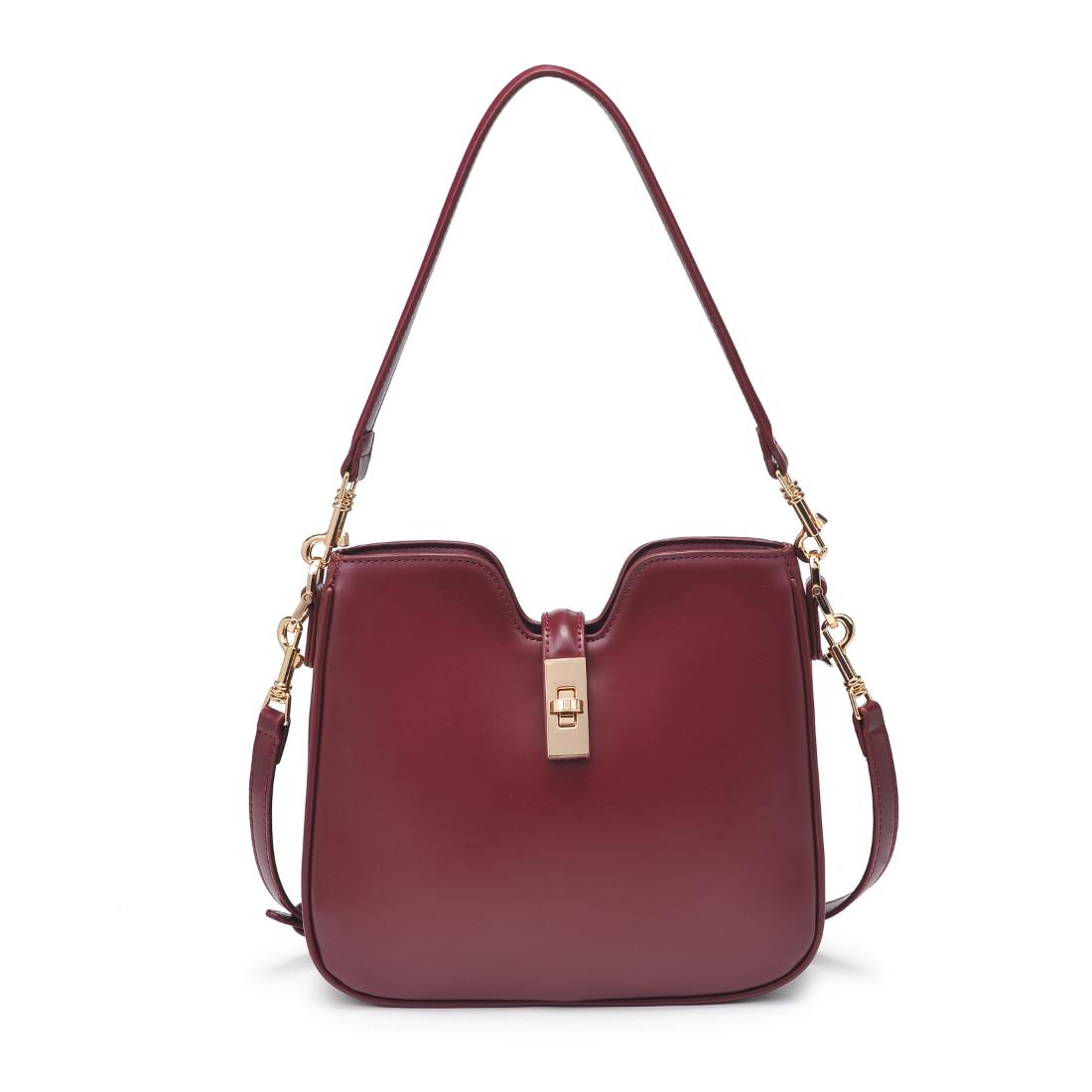Woman wearing Wine Urban Expressions Melissa Tote 840611199171 View 5 | Wine