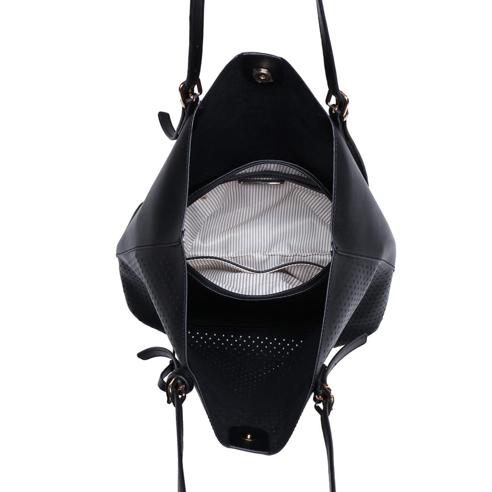 Woman wearing Black Urban Expressions Payson Tote NA-840611141033 View 9 | Black