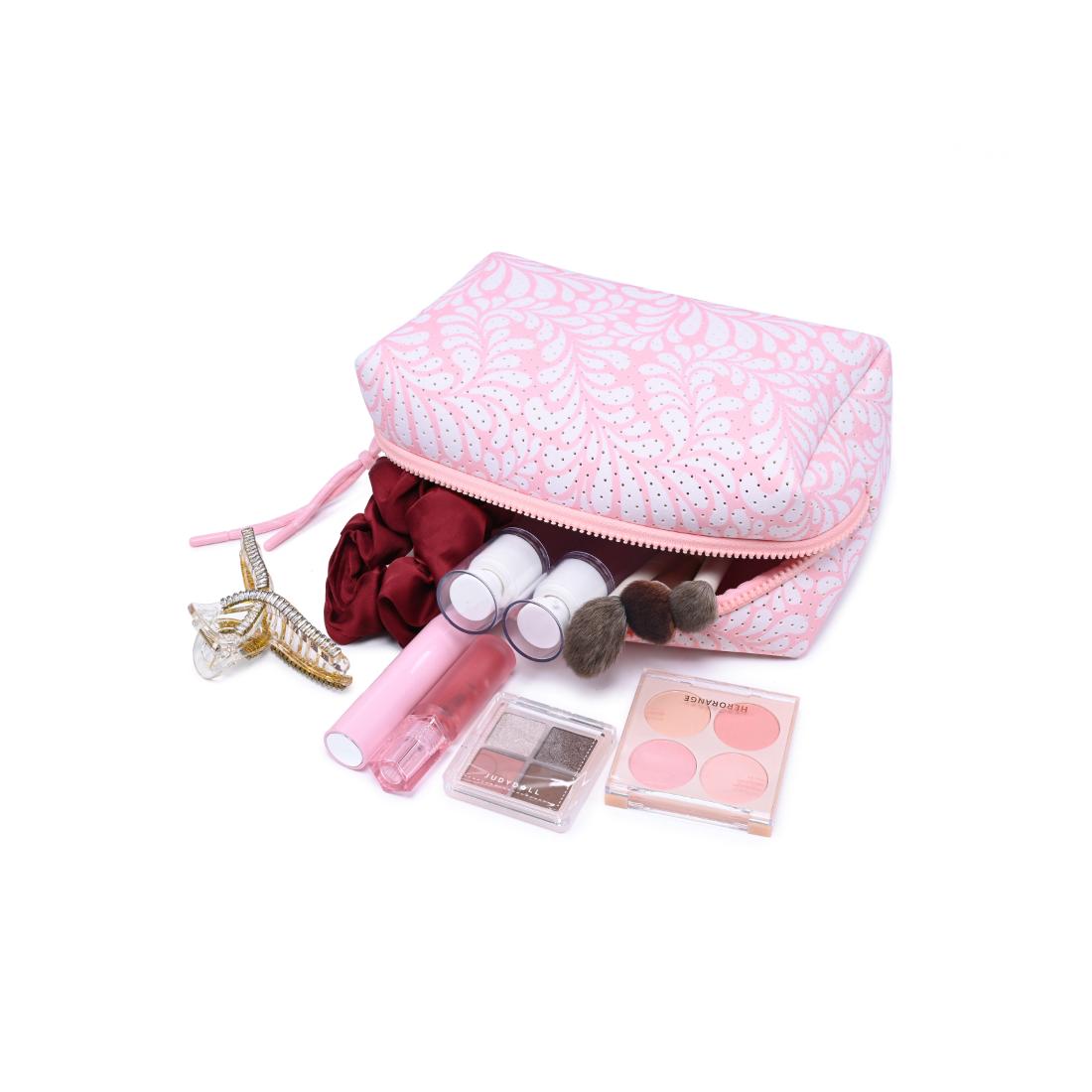 Woman wearing Soft Pink Urban Essentials Airy Edit Cosmetic & Travel Organizer Pouch 840504207709 View 1 | Soft Pink