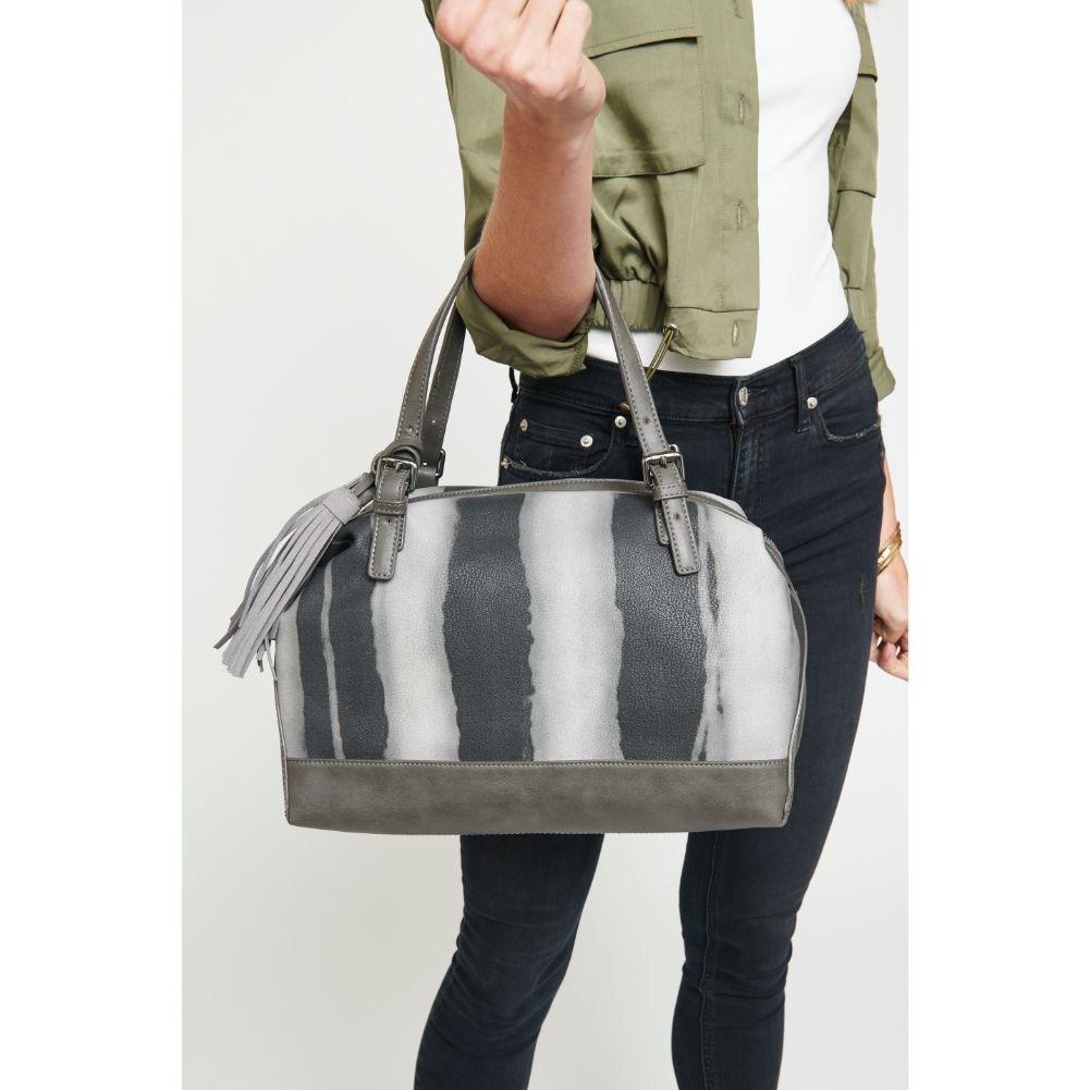 Woman wearing Grey Urban Expressions Wilder Satchel 840611122551 View 3 | Grey