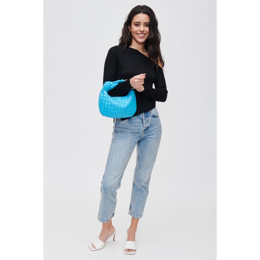 Woman wearing Cyan Urban Expressions Tracy - Woven Clutch 840611107817 View 3 | Cyan