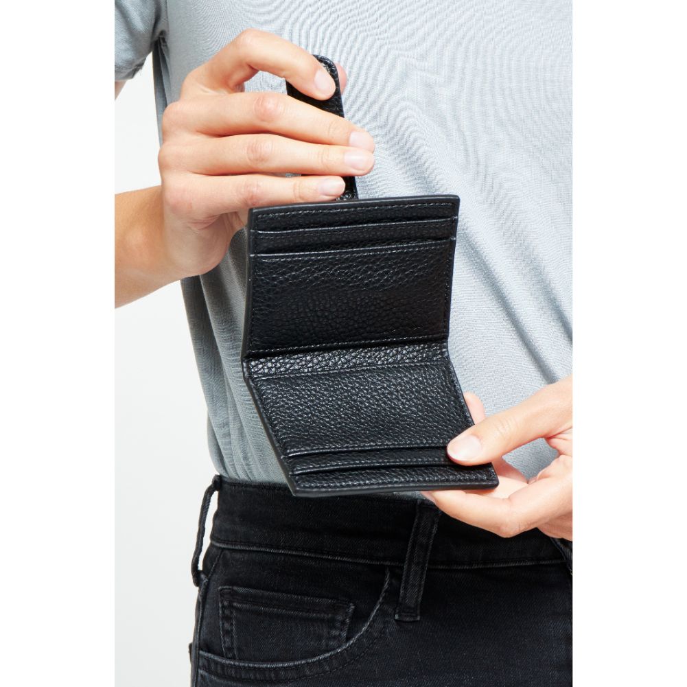 Woman wearing Black Urban Expressions Lola Card Holder 840611144324 View 2 | Black