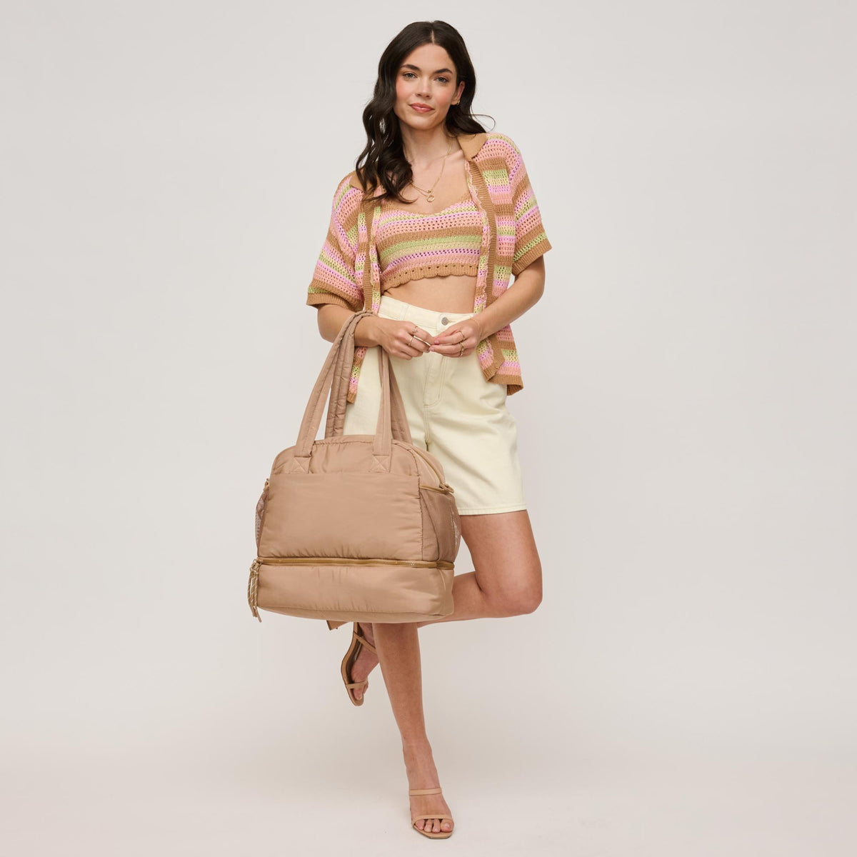 Woman wearing Natural Urban Expressions Kris Tote 840611140630 View 4 | Natural