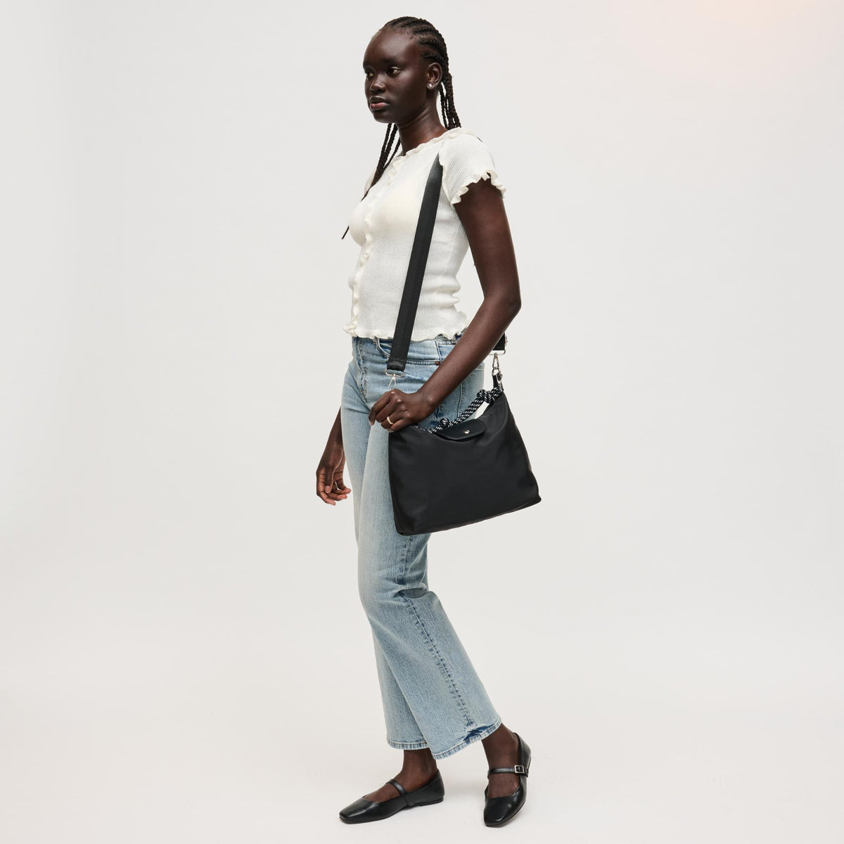 Woman wearing Black Urban Expressions Nova Hobo 840504206061 View 2 | Black