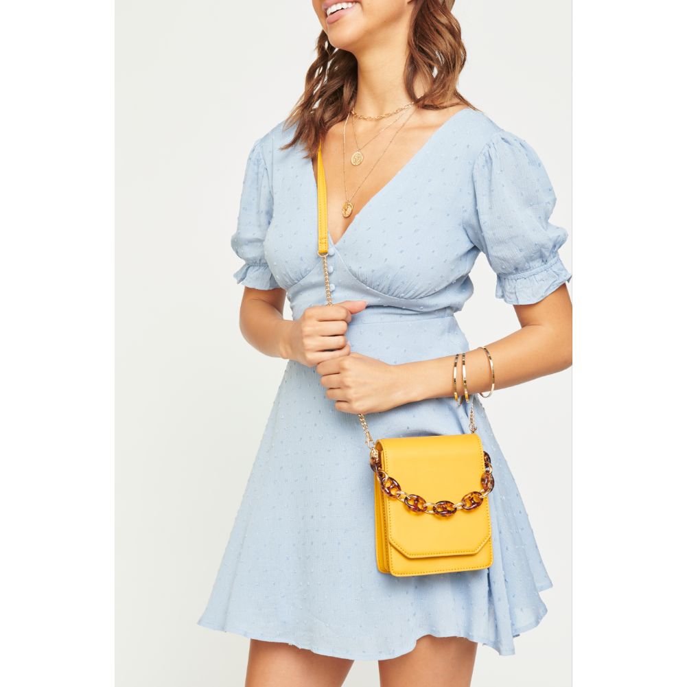 Woman wearing Lemon Urban Expressions Bobbie Crossbody 840611169969 View 1 | Lemon