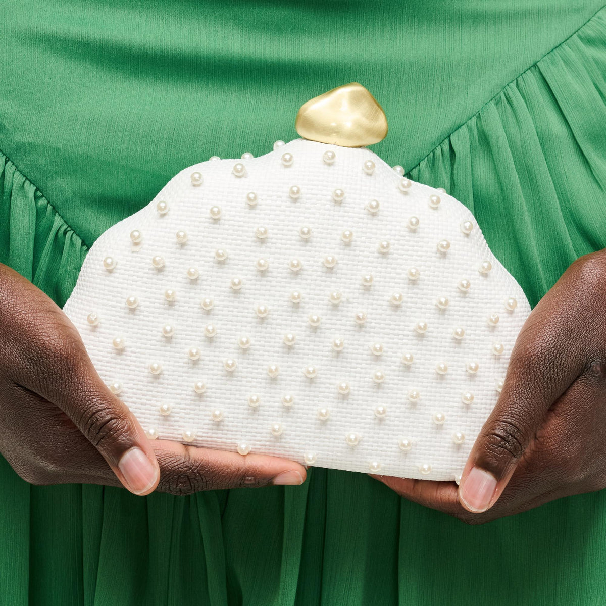 Woman wearing Ivory Urban Expressions Valerie Evening Bag 840504207914 View 1 | Ivory