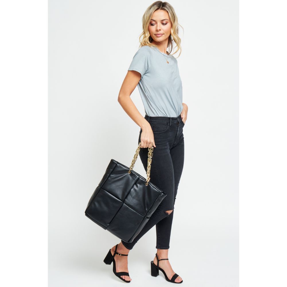 Woman wearing Black Urban Expressions Zoe Tote 840611178565 View 3 | Black