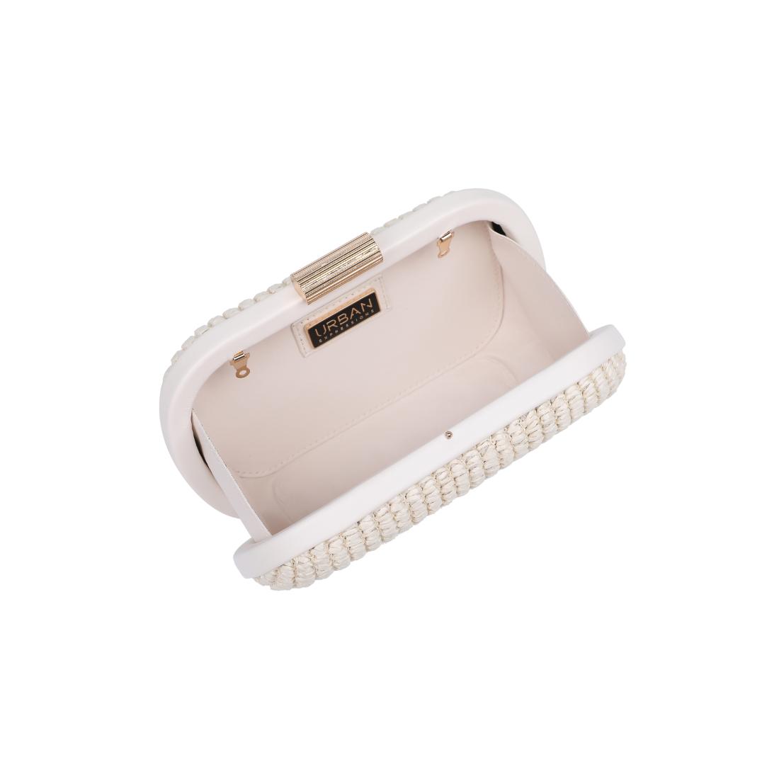 Woman wearing Ivory Urban Expressions Alix Evening Bag 840504206283 View 9 | Ivory