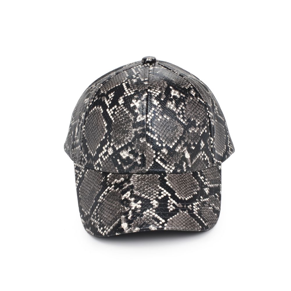 Product Image of Urban Expressions Vegan Leather Baseball Hat Baseball Cap 818209014724 View 6 | Black White Snake