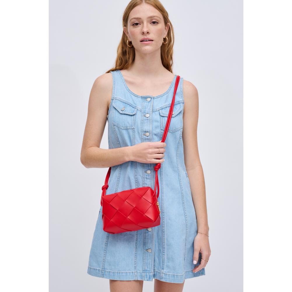 Woman wearing Red Urban Expressions Kennedy Crossbody 840611126771 View 2 | Red